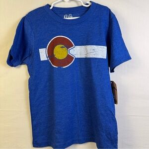 NWT YoColorado Colorado Flag T-Shirt Blue Kids Size S